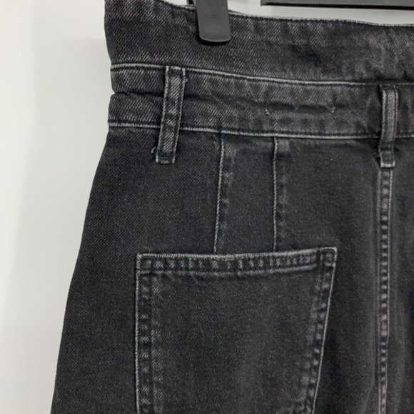 Anthropologie Pilcro Skirt Black Denim Button Front Paperbag Waist - Picture 14 of 14